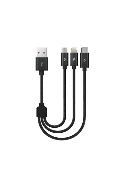 PHONEBOX Ttec Trio Type-c Lightning Micro Usb Şarj Kablosu Siyah 2dk7521s