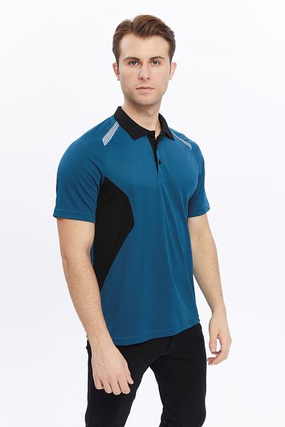 Uniprom Indigo Men's Polo Collar T-Shirt - Breathable, Procool Sports Outdoor T-Shirt