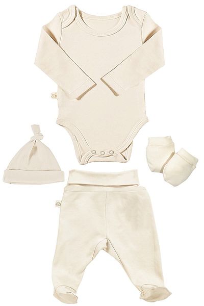 tinylamb Pure 4 Piece Baby Long Sleeve Cotton Bodysuit Pajama Set Newborn Mini Set Kids Gift Set