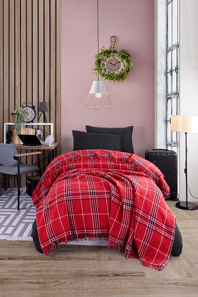 Eponj Home Red Single Blanket Cotton Warm Soft