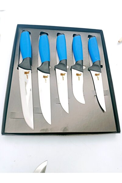 Mizan bıçak 5'li Çift Renkli Paslanmaz Çelikten Profesyonel Mutfak Bıçağı Set...