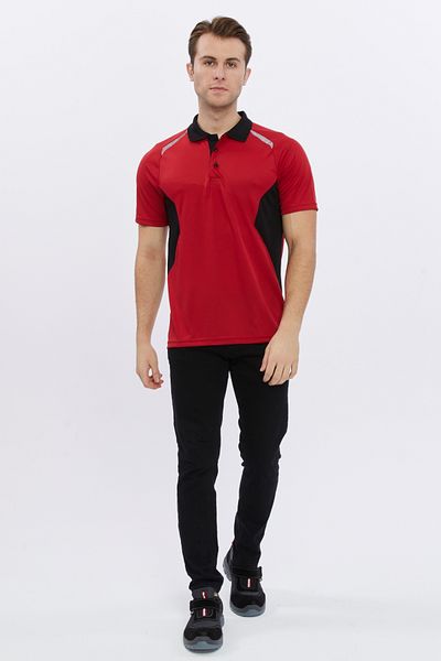 Uniprom Red Men's Polo Collar Breathable Procool Sports Outdoor T-Shirt