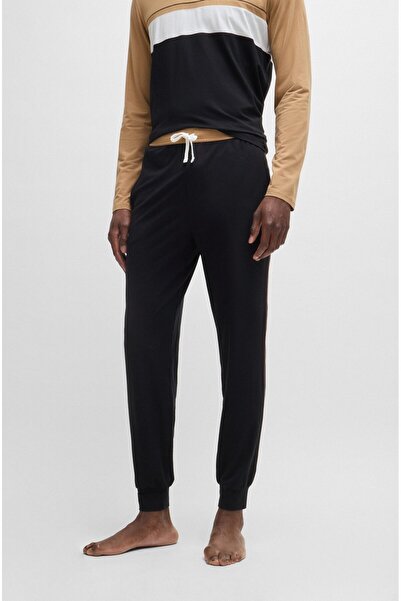 BOSS Erkek Marka Logo Detaylı Regular Fit Basic Siyah Eşofman Altı 50527343-001