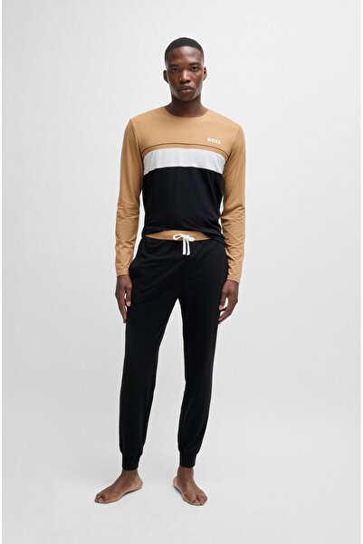 BOSS Erkek Marka Logo Detaylı Regular Fit Basic Siyah Eşofman Altı 50527343-001