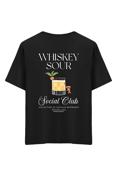 Mounte Bianca Unisex Whisky Sour - Tricou supradimensionat