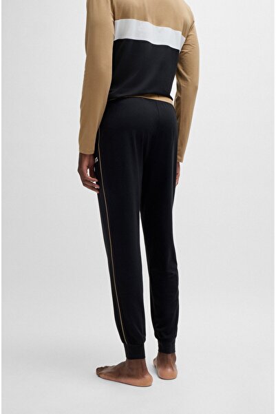 BOSS Erkek Marka Logo Detaylı Regular Fit Basic Siyah Eşofman Altı 50527343-001