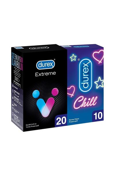 Durex Chill Karma Prezervatif 10'lu + Extreme li Prezervatif 20'li Avantaj Pa...