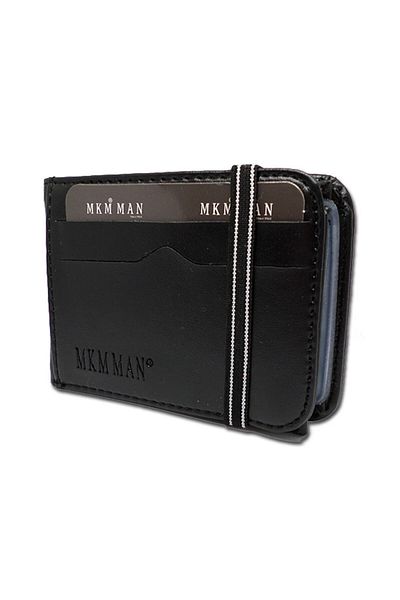 MKM MAN Black Elastic Card Holder Wallet