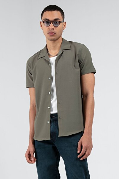 Manche Khaki Apaj Collar Men's Shirt