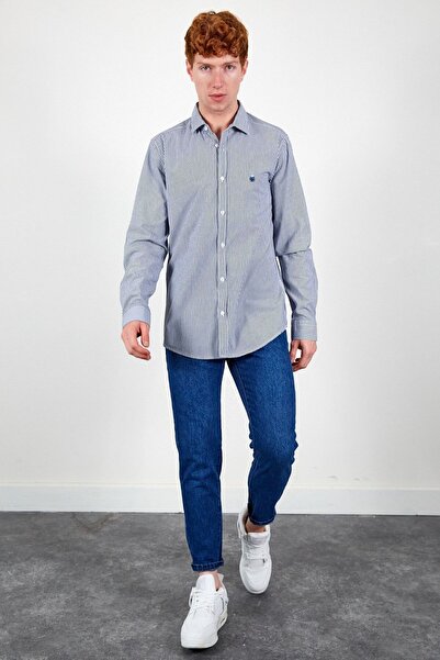 Manche Lacivert Erkek Gömlek