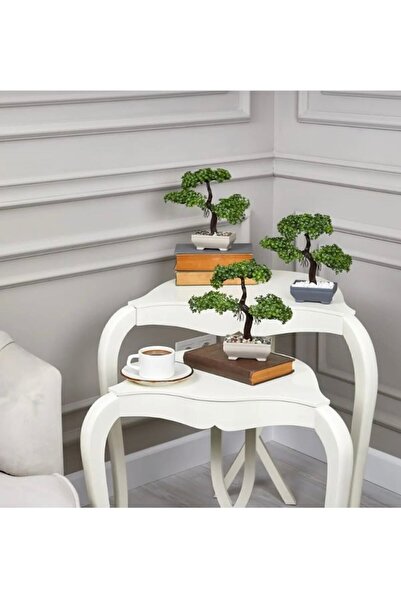 paris dünyası 1 Adet Masaüstü Kullanıma Uygun Yapay Yeşil Bonsai Ağacı