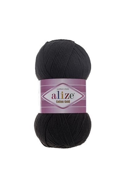 Alize ΒΑΜΒΑΚΙ ΧΡΥΣΟ 5 ΤΕΜ. 55% Βαμβάκι - 45% Ακρυλικό / 100 g - 330 m 60 ΜΑΥΡΟ