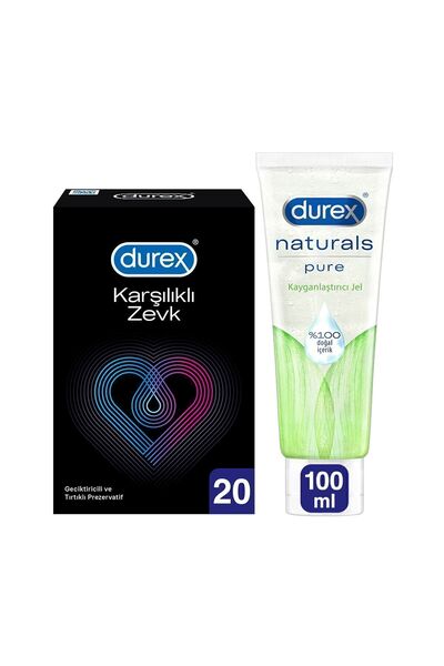 Durex Karşılıklı Zevk li Prezervatif 20'li+ Naturals Pure Kayganlaştırıcı Jel 100ml
