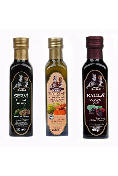 RALİLA Karadut Özü Zencefil Zerdeçal Atom Kozalak Şurubu 3"lü Set