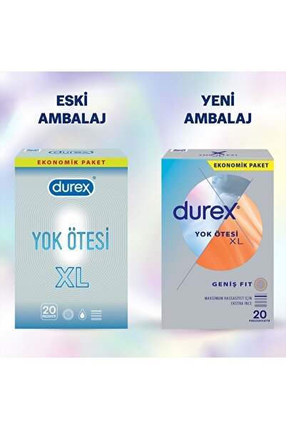 Durex Yok Ötesi XL İnce Prezervatif 40'lı (20'li x 2 Adet), Geniş Fit
