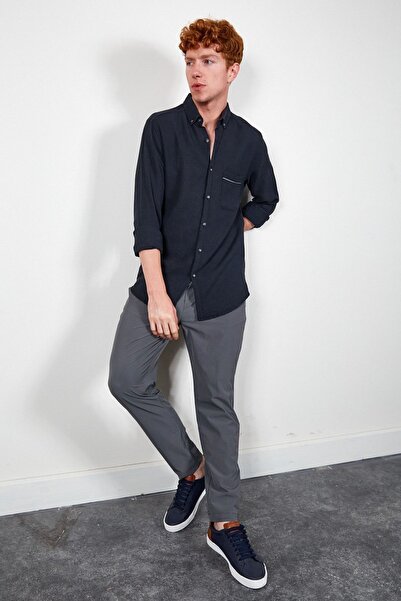 Manche Siyah Erkek Gömlek