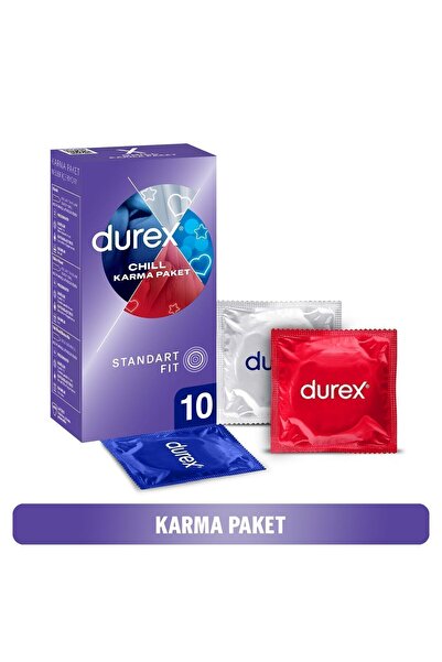 Durex Chill Karma Paket Prezervatif 10'lu, Avantaj Paketi (Yok Ötesi, Yakın H...