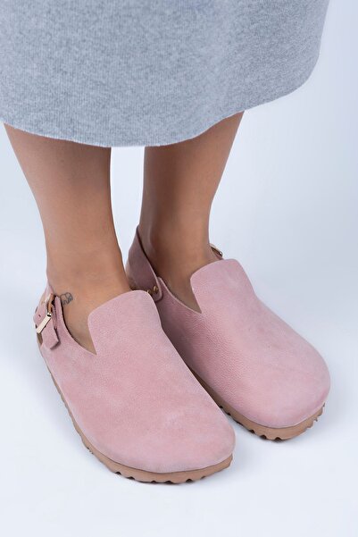 Manijero Holly Women's Genuine Leather Belted Buckle Pink - Gold Sandals