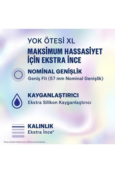 Durex Yok Ötesi XL İnce Prezervatif 40'lı (20'li x 2 Adet), Geniş Fit