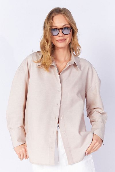 Manche Stone Cotton Blended Oxford Shirt| MKW167422-01
