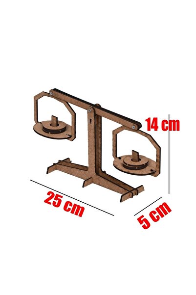 EmAyCenter 3d Ahşap Maket Eşit Kollu Terazi Etkinlik Oyunu
