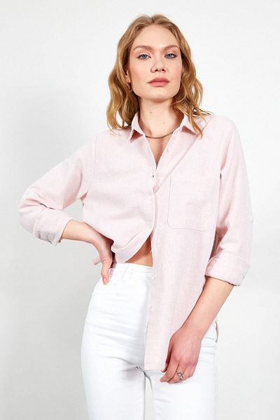 Manche Powder Epaulet Cotton Women's Shirt