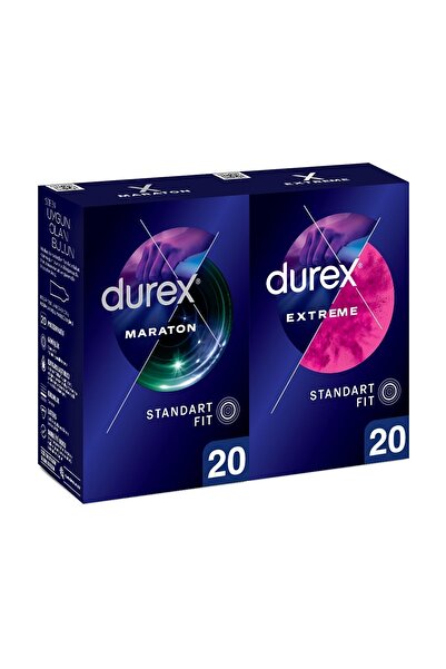 Durex Maraton Geciktiricili Prezervatif 20'li + Durex Extreme Geciktiricili v...