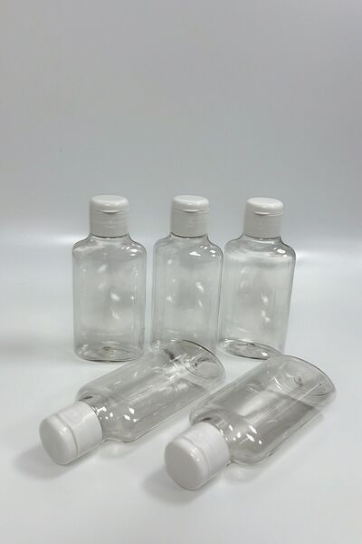 DEKOZOR COMPANY 5'li Şeffaf 100ml Plastik Fliptop Kapaklı Şişe Seyahat Seti B...