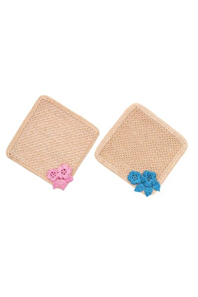 Blue And Pink Crochet Double Coasters