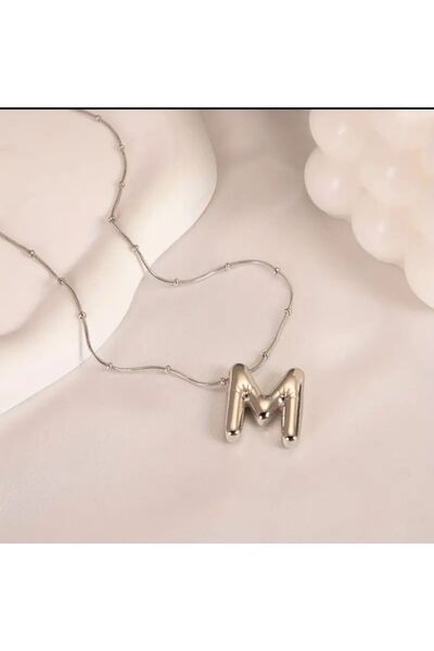 BİOFİSTORE 316l Çelik Balon M Harfli Kolye Kadın Ve Erkek Için