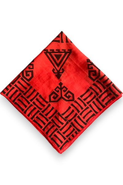 leillART Red Kadenes Patterned Cotton Women's Bandana