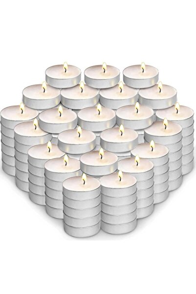 ersu store 11 gram 100'lü Uzun Yanma Tealight Mum Beyaz 3,8 Cm 100'lü Paket K...