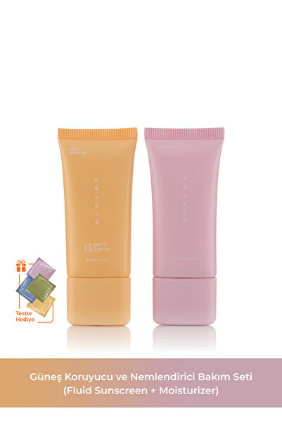Sopure Jel Krem Nemlendirici Ve Güneş Kremi Bakım Seti (FLUİD SUNSCREEN MOİST...