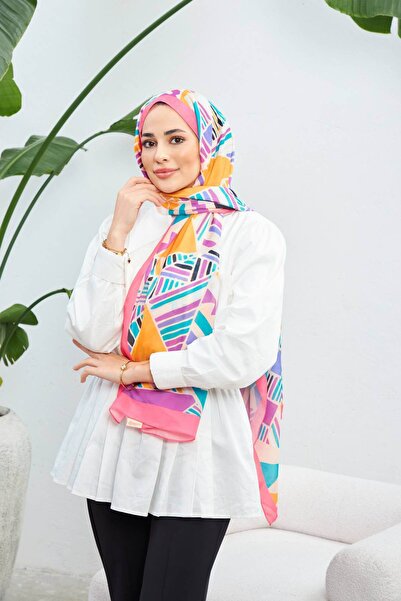 İpekhan Λεπτό βαμβακερό σάλι με έθνικ σχέδιο