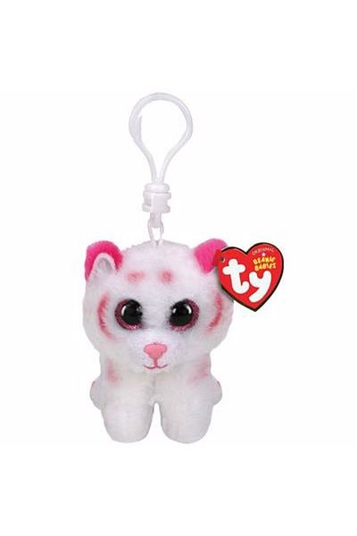TY Beanie Boos سلسلة مفاتيح Ty Tabor باللون الوردي/الأبيض
