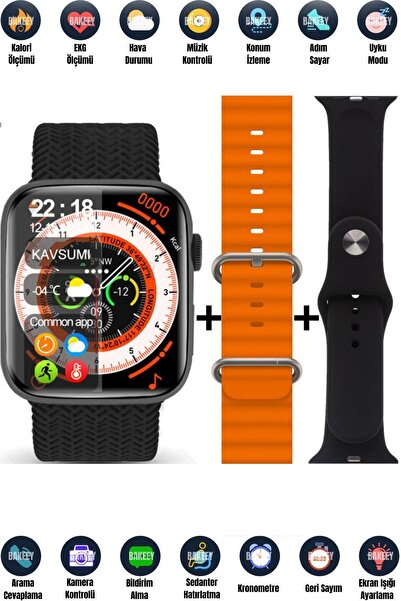 tokgsm Hk9 Pro Max 2.02 Uyumlu Amoled Ekran Akıllı Saat 3 Kordon Kiliteme