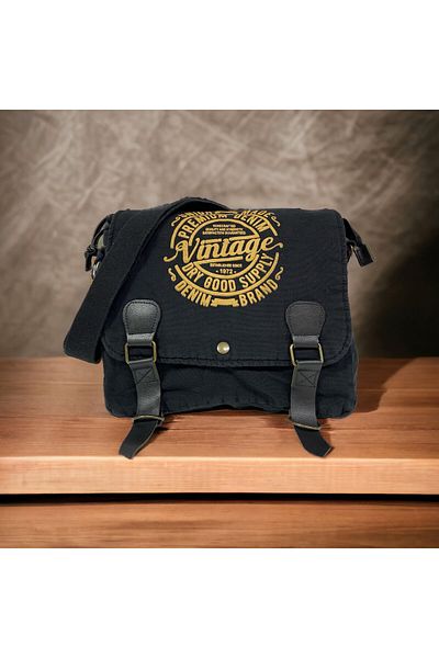 Old Cotton Unisex Vintage Shoulder Bag - Casual Quality, 32 cm X 25 Cm, for Travel and Camping Postmen