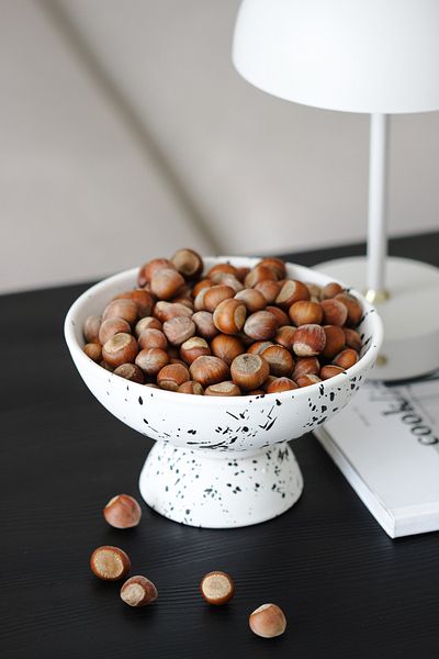 Beige & Stone Ceramic Black Spotted Ice Cream Dessert Breakfast Presentation Bowl 13.5 cm