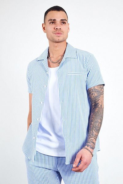 Manche Ανδρικό πουκάμισο - Χρώμα Saks, Capac Collar, Mes 116471 -01-6471 Μοντέλο