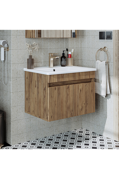 ROOMART '' Lavabolu '' Atlantik Mat Mdf 65 Cm Banyo Alt Dolabı