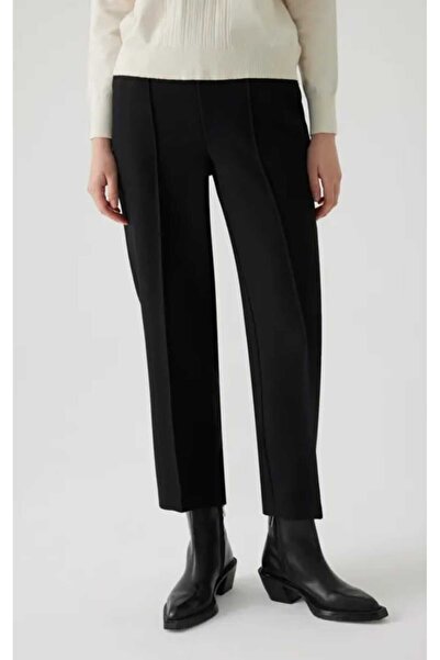 Exquise Rahat Kalıp Düz Geniş Siyah Pantolon
