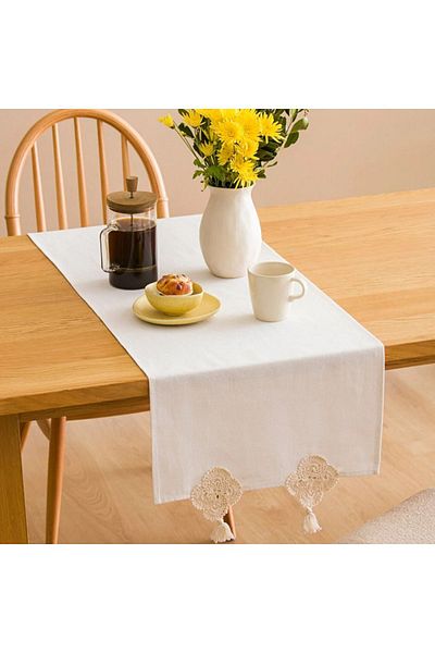 LC Waikiki LCW HOME Lace and Tassel Runner 45x150 Cm