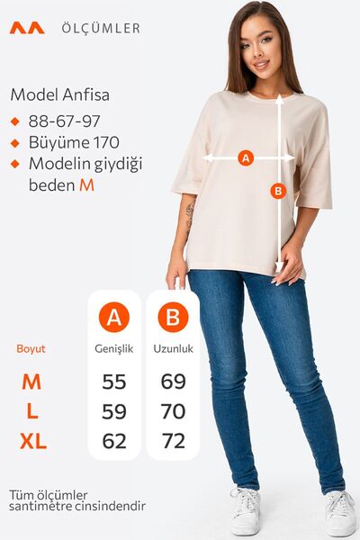 Happy Fox Bavlněné oversize dámské tričko pohodlného střihu s výstřihem do U