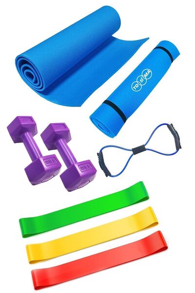 Tosima Σετ άσκησης Pilates Μαξιλάρι Pilates 3 τεμάχια ελαστικά αντίστασης οκτ...