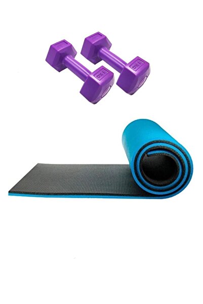 Tosima 8 مللي متر بيلاتيس حصيرة 1 كجم مجموعة الدمبل اليوغا حصيرة ممارسة وسادة...