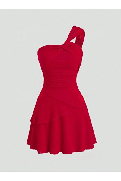 Dressco Lisa - Tek Omuz Fırfırlı Elbise