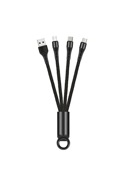 POWERLINE 3in1 Usb Şarj Kablosu Iphone-type-c - Micro 3.1amper Hızlı Şarj Siy...