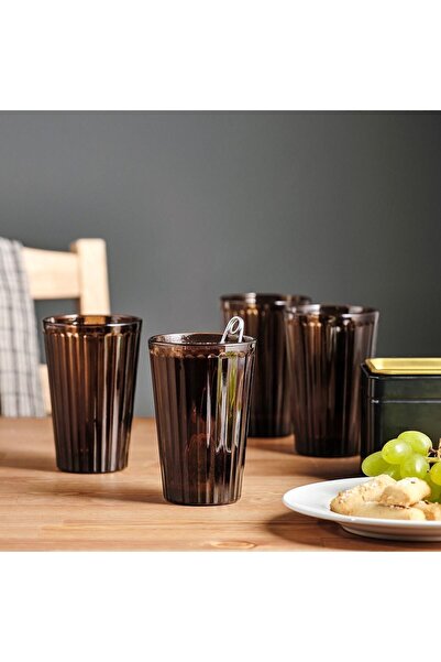 IKEA 4 Adet Cam Bardak Kola Meşrubat Bardak Seti Kahverengi 430 ml