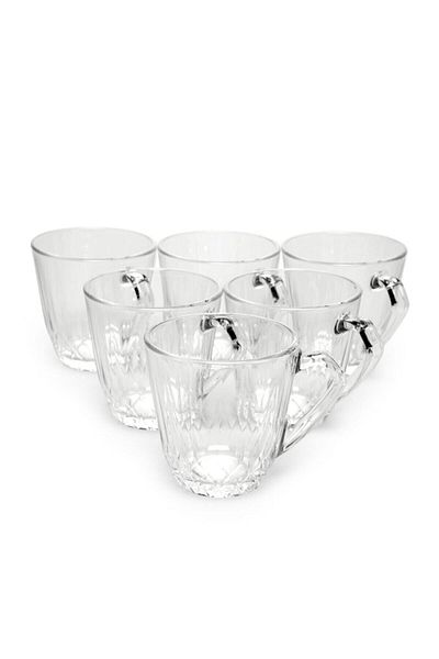 Paşabahçe 55733 Coral 6-Piece Teacup with Handle - 160 Ml
