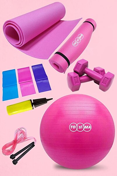 Tosima 65 Cm Pilates Topu Pompa Pilates Minderi Atlama Ipi 3'lü Pilates Lasti...